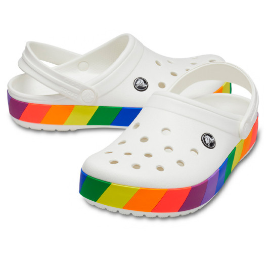 Crocs Crocband Rainbow Block Clog White