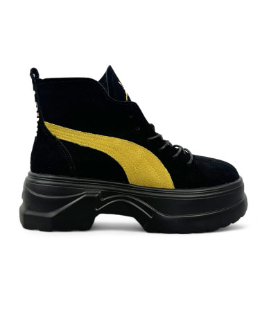 Puma Spring Boots Black Yellow FKS2354170 Footers