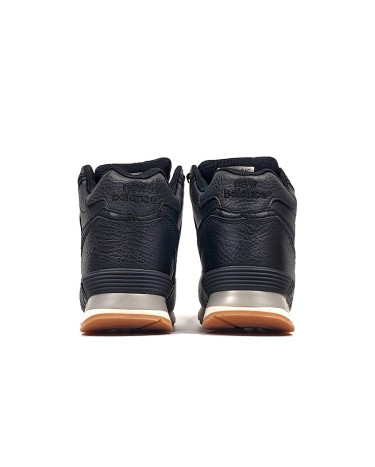 New balance 574 black leather gum sales