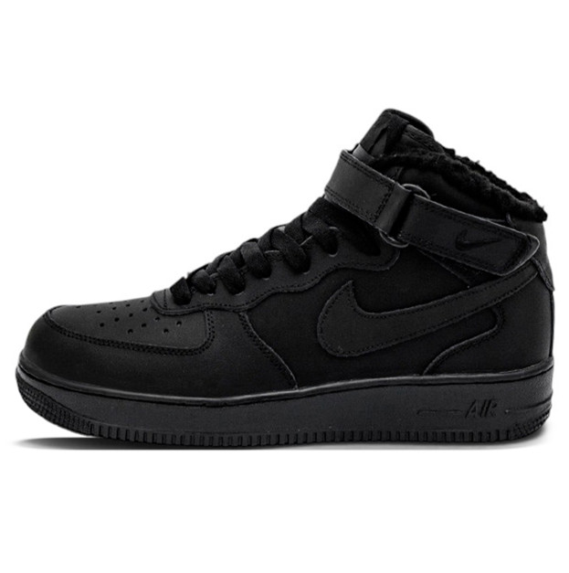 Nike Air Force 1 High Black Winter з ХУТРОМ