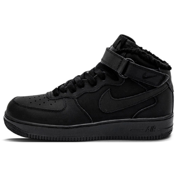 Nike Air Force 1 High Black Winter з ХУТРОМ