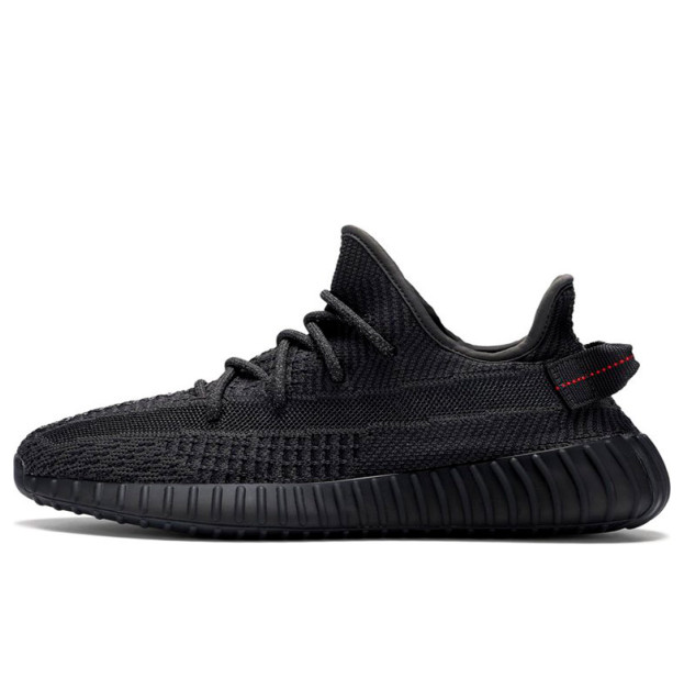 Adidas Yeezy 350 boost V2 Static Black (Шнурки с рефлективом Reflective Laces) FU9006