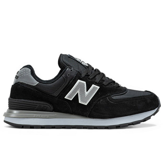 New Balance 574 x Stone Island Black Gray З ХУТРОМ