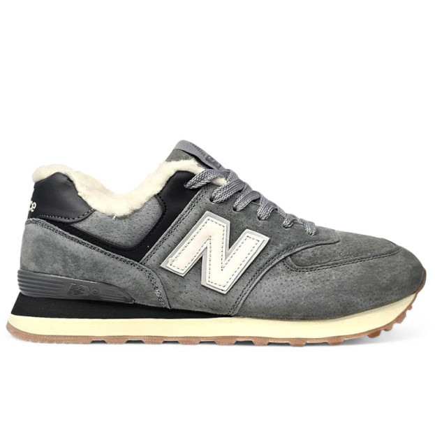 New Balance 574 Grey White З ХУТРОМ