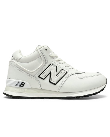 New Balance 574 White Black З ХУТРОМ