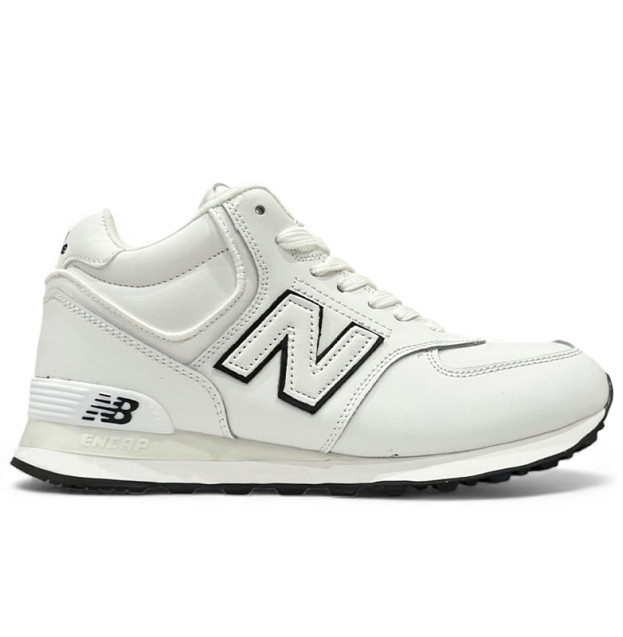 New Balance 574 White Black З ХУТРОМ