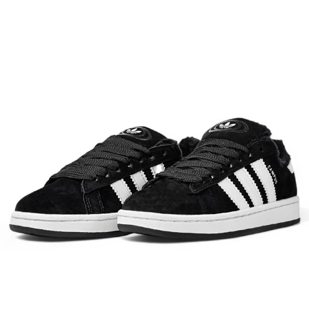 Adidas Campus Black White С МЕХОМ