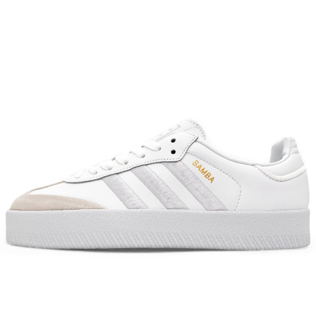 Adidas Samba XLG Platform White Gold Logo
