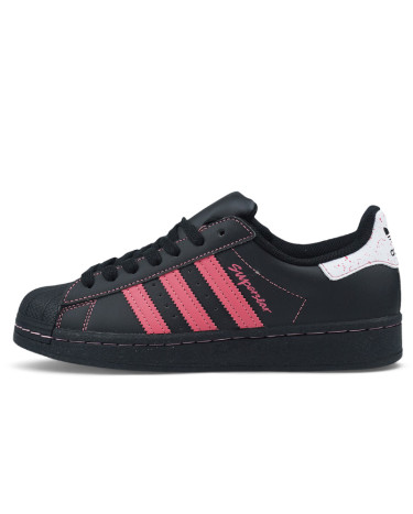 Adidas Superstar Black Scarlet Pink