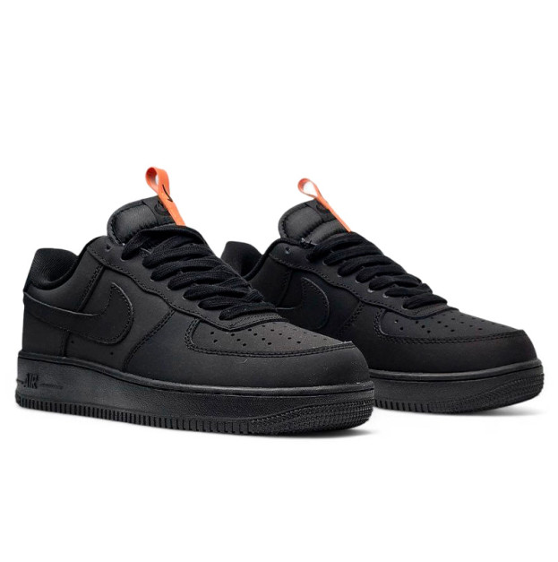 Nike Air Force 1 Low Black Orange З ХУТРОМ