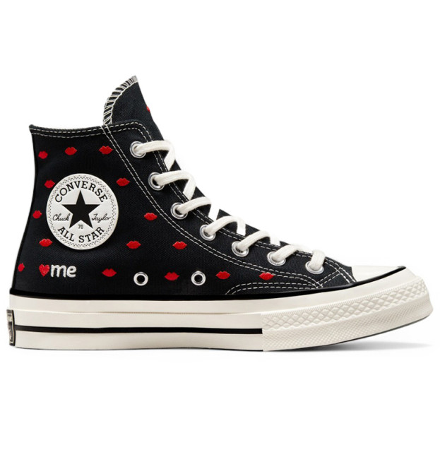 Кеди Converse High Chuck 70 Embroidered Lips High Love Me Black A01600C