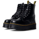 Ботинки Dr. Martens Jadon Hi Fur-Lined Smooth Leather Platform Boots Black С МЕХОМ