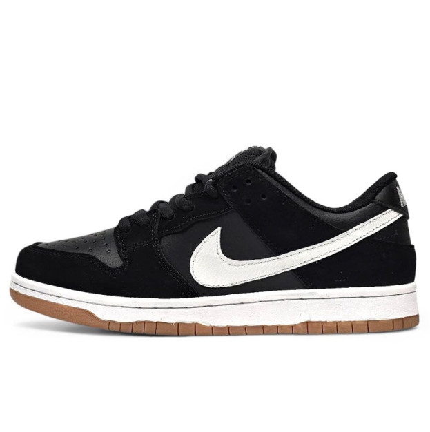 Nike SB Dunk Low Black White Gum З ХУТРОМ
