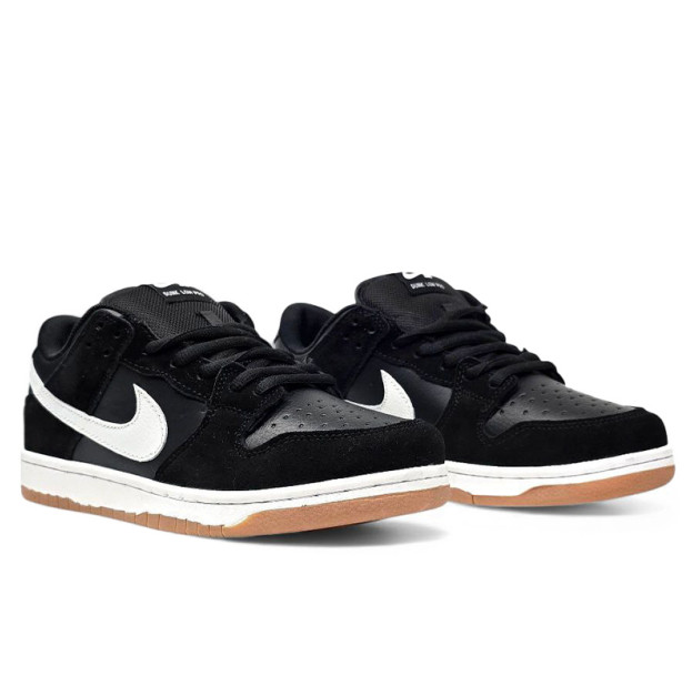 Nike SB Dunk Low Black White Gum З ХУТРОМ
