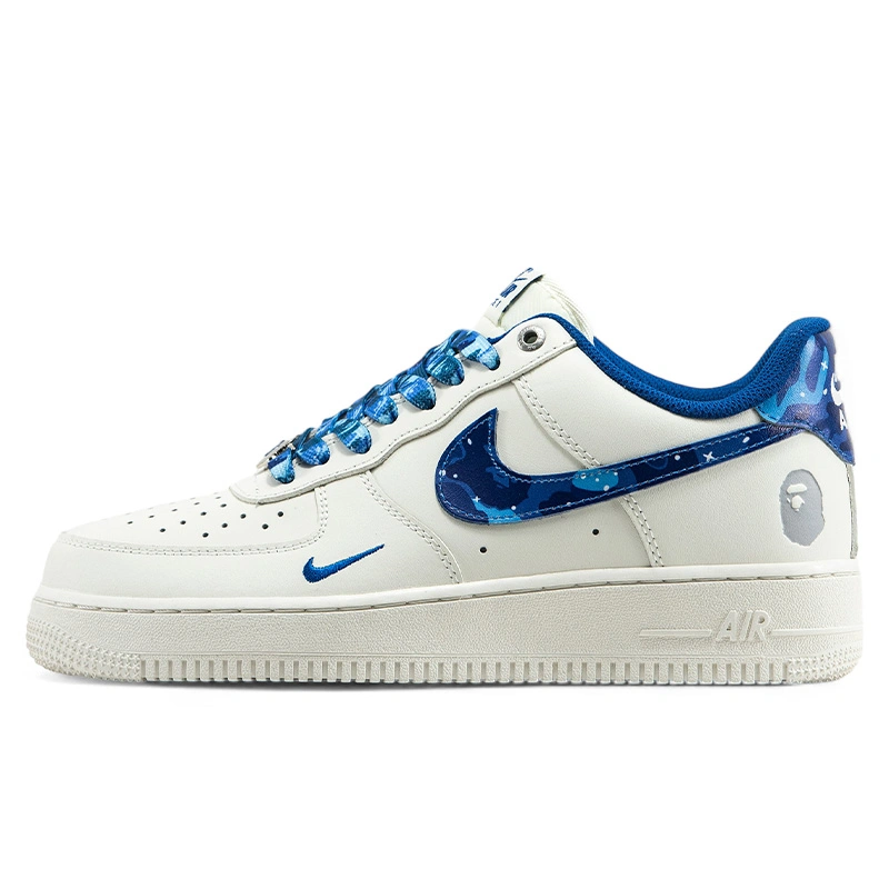 Nike air force 1 blue white hot sale