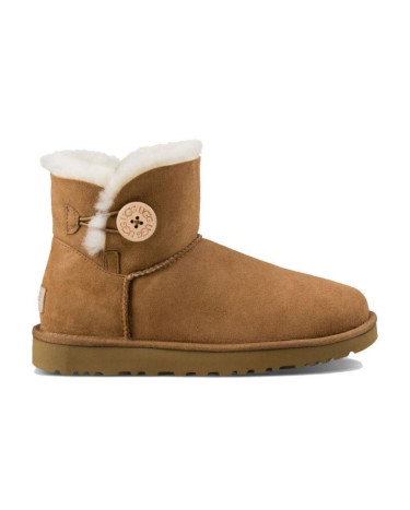 UGG Classic Mini Bailey Button Bling Chestnut