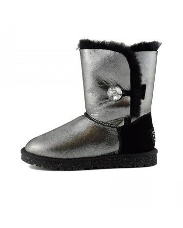 UGG Classic Short Bailey Button Bling Glitter I DO Silver