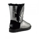 UGG Classic Short Bailey Button Bling Glitter I DO Silver 2351217