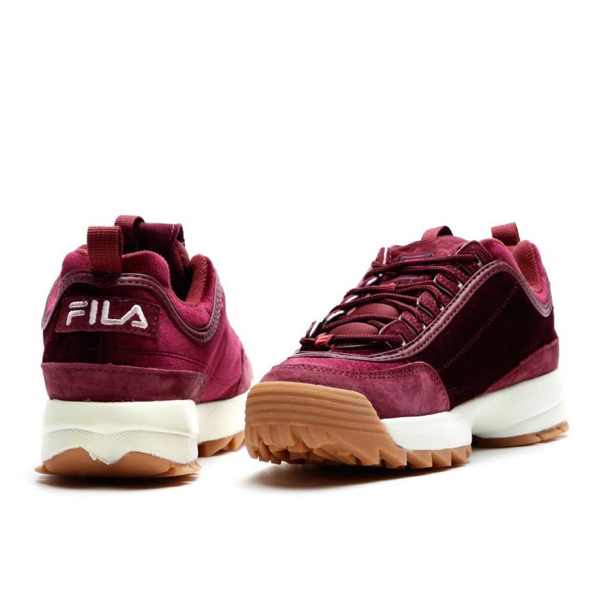 Fila disruptor low velvet wmn burgundy red best sale