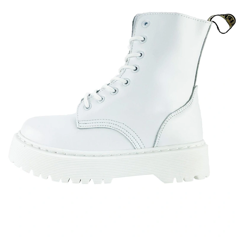 Dr. Martens Jadon Smooth Leather Boots Zip White