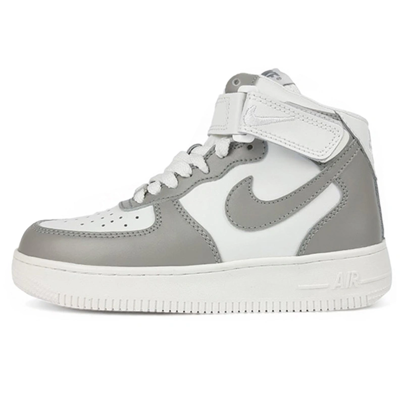 Grey nike air force 1 mid deals