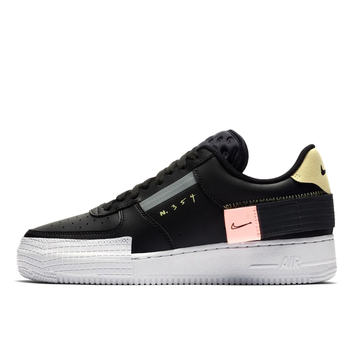 Nike Air Force 1 Type Black CI0054 001 FKS4023 Footers