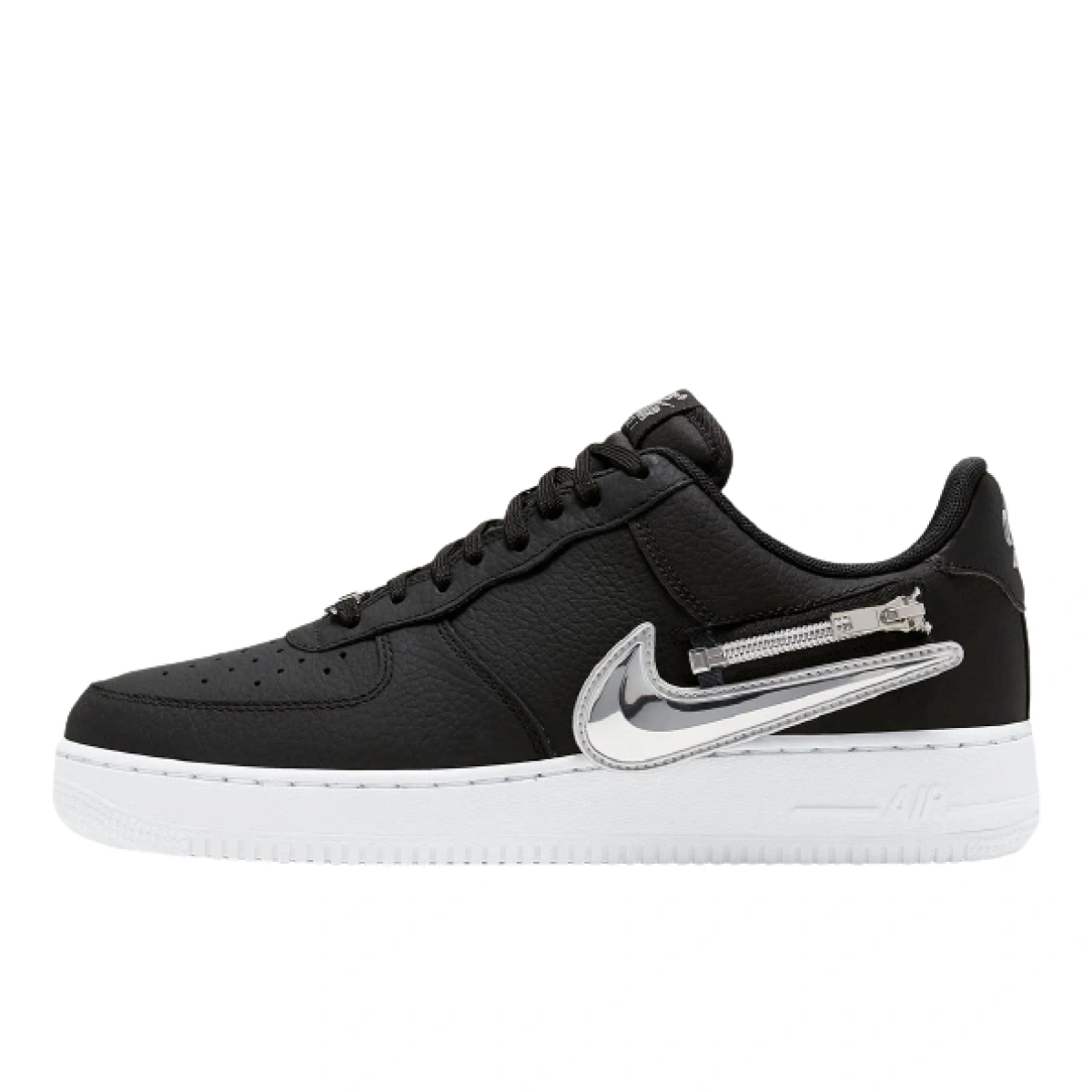 Nike air force 1 black with white swoosh shop
