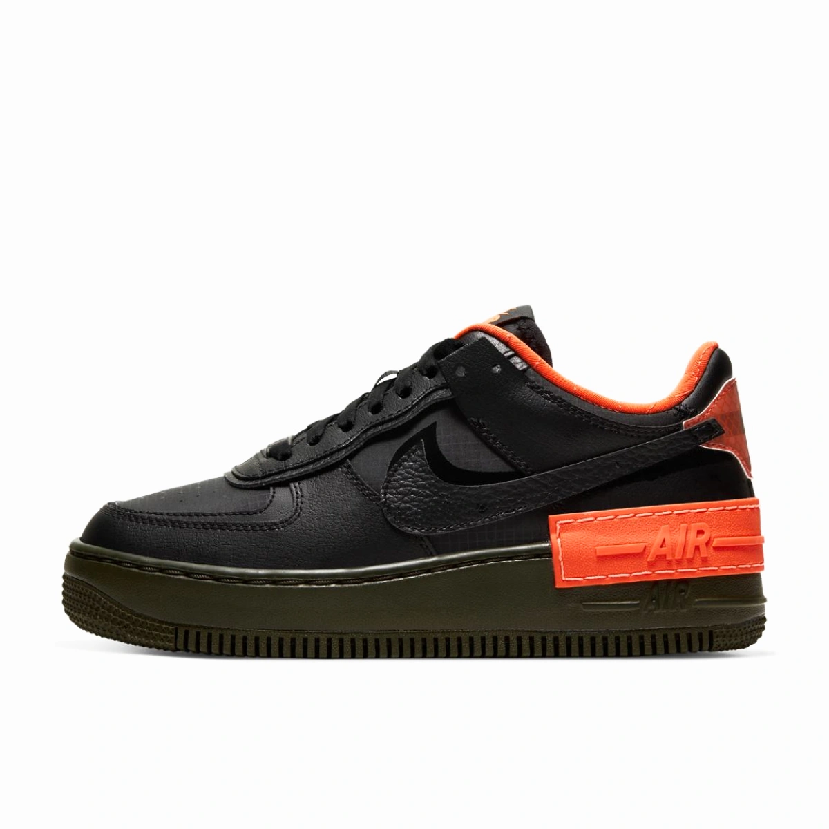 Nike Air Force 1 Shadow Black Hyper Crimson Cargo Khaki CQ3317 001