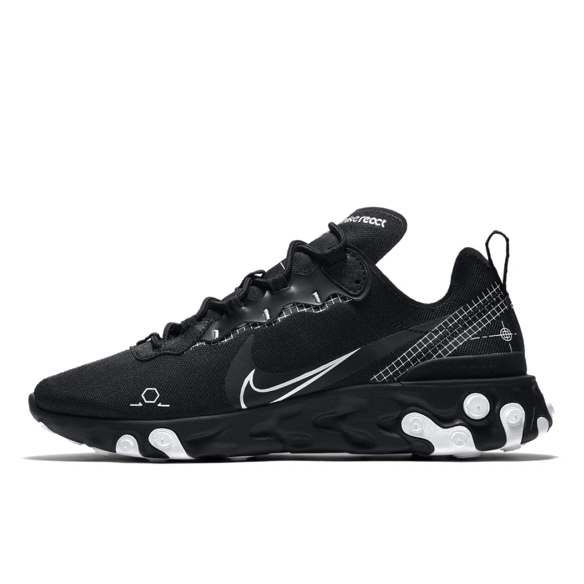 Nike React Element 55 Reverse Schematic CU3009 001 FKS56416 Footers