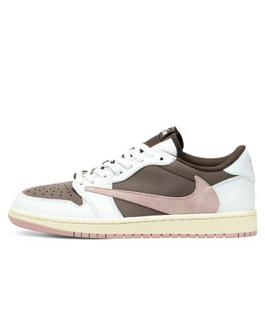 Jordan 1 Low x Travis Scott White Brown Pink