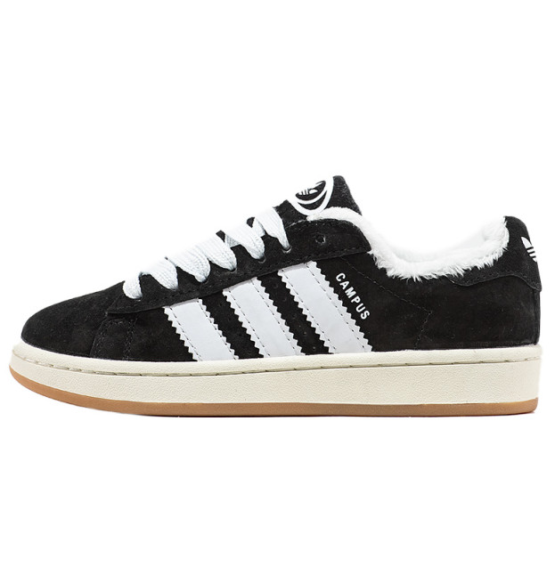 Adidas Campus Black White Winter С МЕХОМ