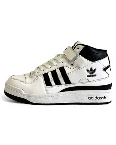 Adidas Forum High White Black С МЕХОМ