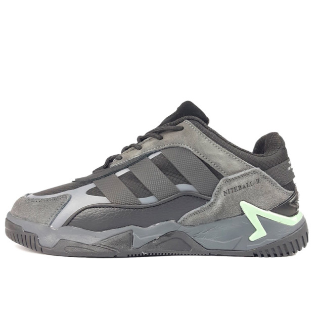 Adidas Niteball 2.0 Black Grey Green С МЕХОМ