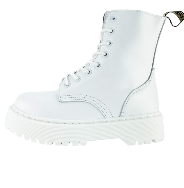 Dr. Martens Jadon Smooth Leather Boots Zip White