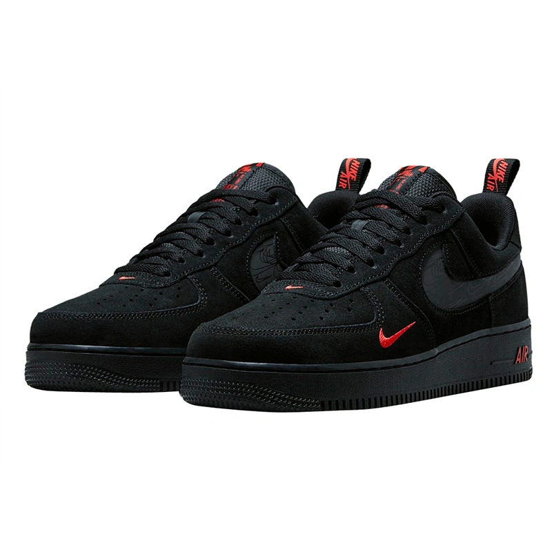 Nike air force 1 black red grey shop