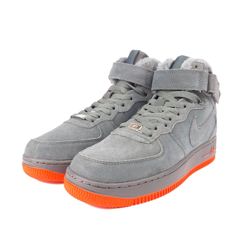 Nike Air Force 1 High Grey Red Suede Winter FKS2350693 Footers