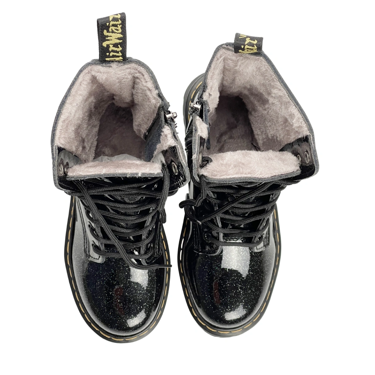 Grey patent dr martens top