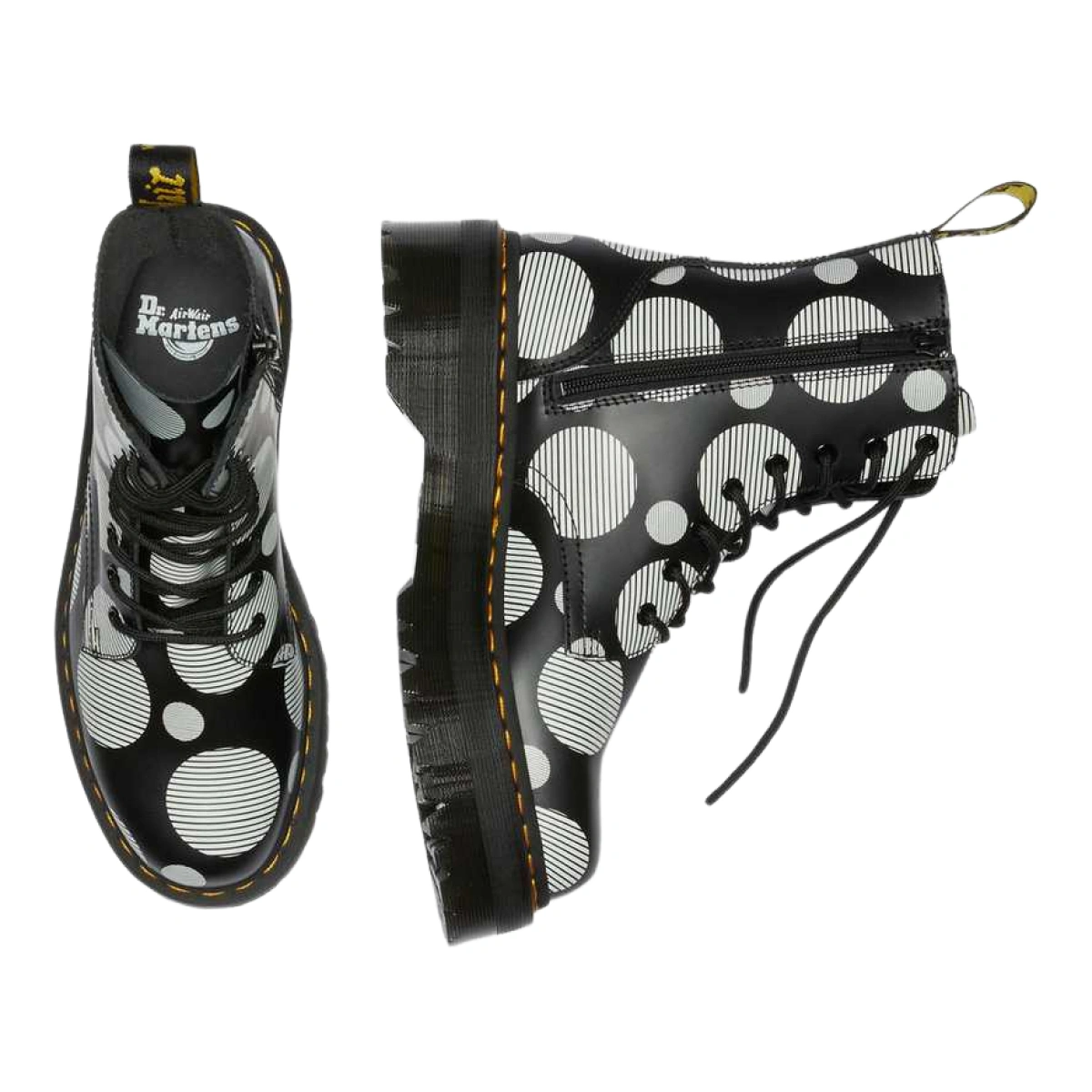 Dr. Martens Jadon Polka Dot Smooth Leather Platform Boots 26882009 FKD10639 buy with delivery Footers