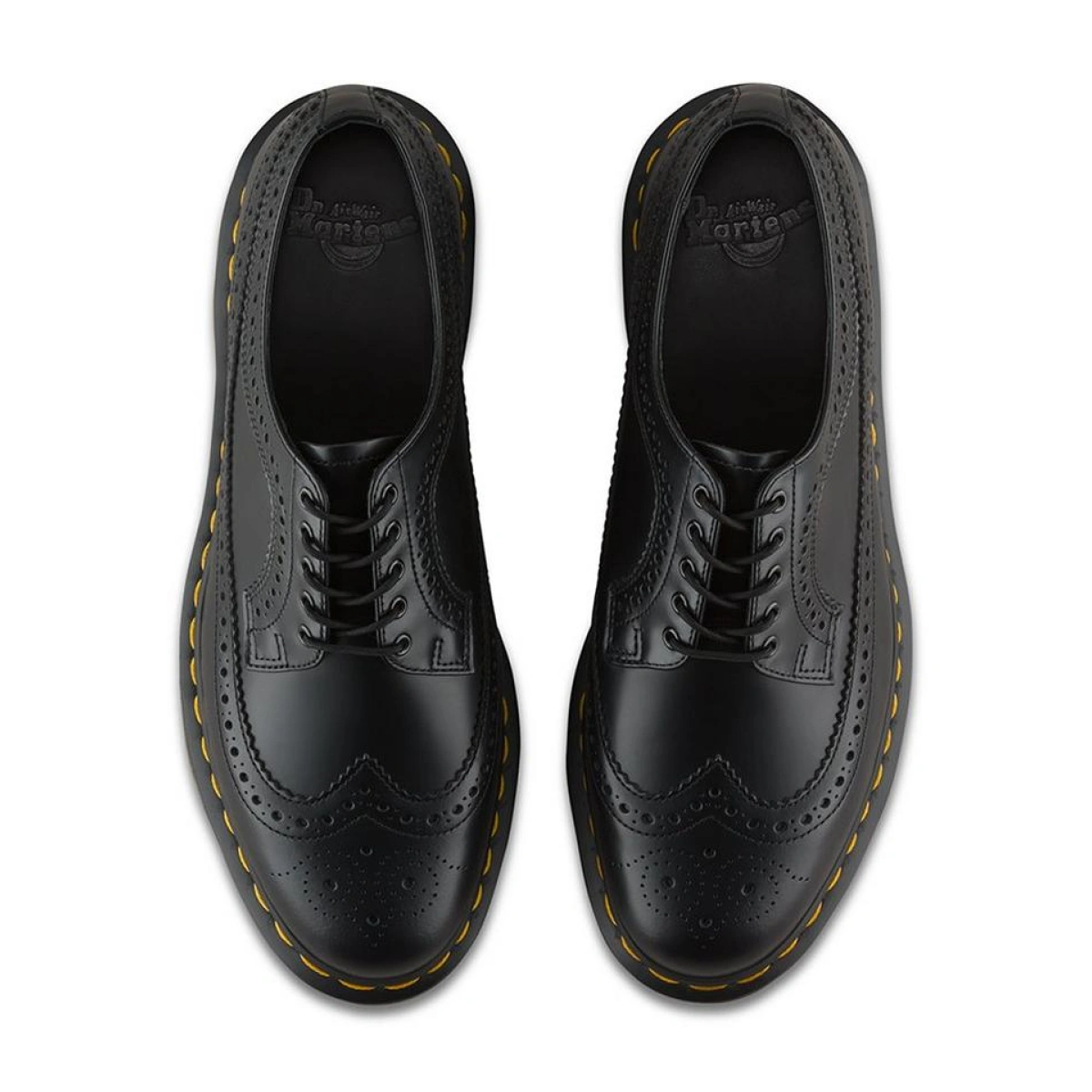Dr. Martens 3989 Yellow Stitch Smooth Leather Brogue Shoes 22210001 FKD10631 buy with delivery Footers