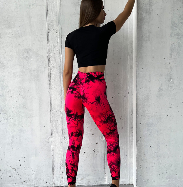 Легінси Червоно-Чорні з Push-Up Ефектом