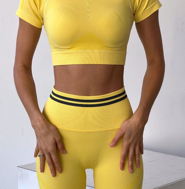 Спортивні Шорти Жовті з Push-Up Ефектом