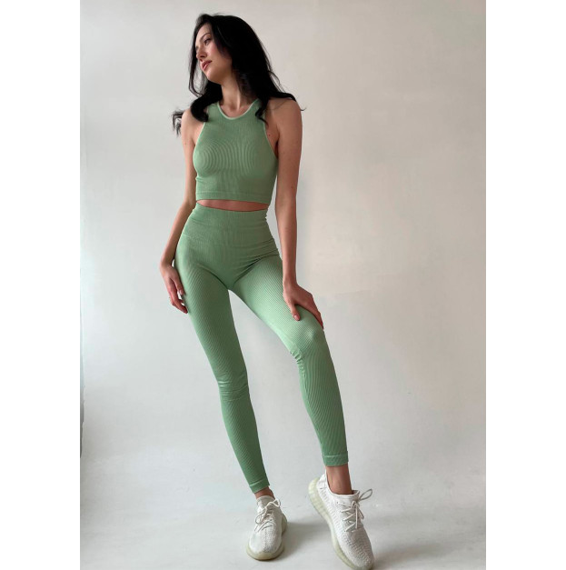 Легінси Оливкові в Рубчик з Push-Up Ефектом