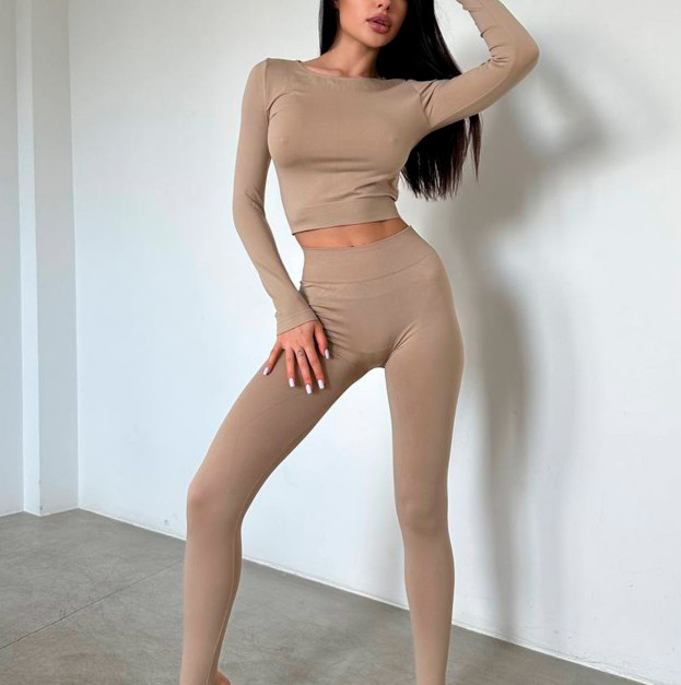 Легінси Бежеві зі Штрипками