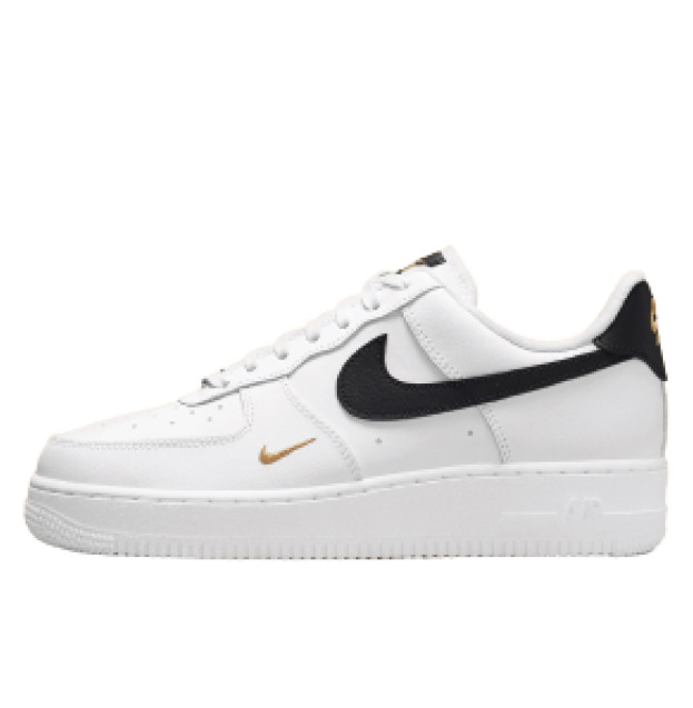 Nike Air Force 1 Low 07 Essential White Black Gold Mini Swoosh CZ0270-102