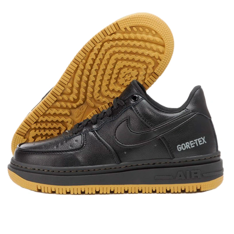 Nike air force 1 gum bottom black on sale