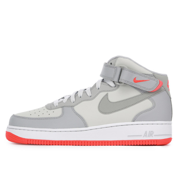 Nike Air Force 1 Mid Pure Platinum Wolf Grey Bright Crimson 315123-030