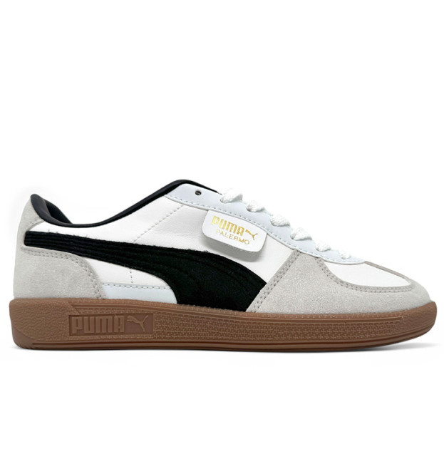 Puma Palermo Leather White Grey Black Gum 396464-01
