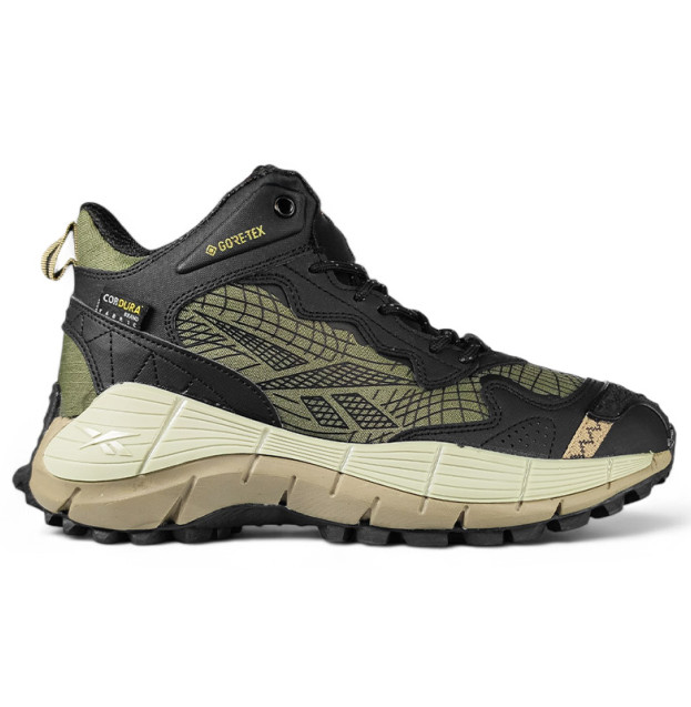 Reebok Zig Kinetica 2.5 Edge Black Beige Khaki З ХУТРОМ