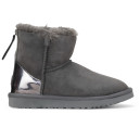 Купить UGG Classic Mini Grey Silver Zip Lacquer FKS2355065