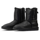 Черевики UGG Classic Short Zip Leather Black